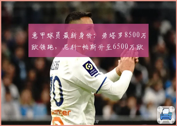 意甲球员最新身价：劳塔罗8500万欧领跑，尼科-帕斯升至6500万欧